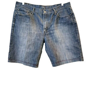 Levis Mens Cut Off Jean Shorts Size 40 Blue Relaxed 10.5 Length
